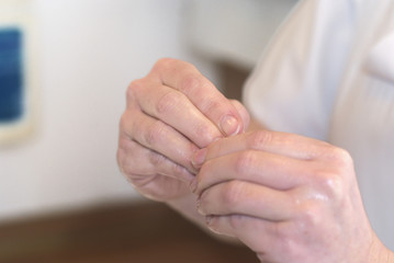 Serie Richtige Desinfektion der Hände MRSA
