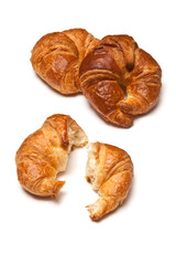 croissant's on a white background.