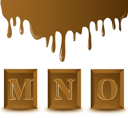 MNO. Chocolate alphabet