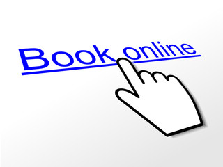 BOOK ONLINE Hyperlink (order now e-bookings web internet button)