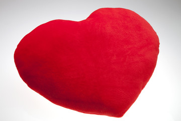 The red Valentine`s pillow