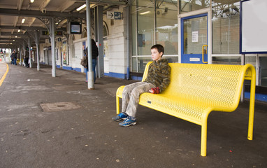 waiting for a train