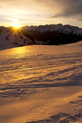Cercles muraux Alpamayo Coucher de soleil alpin