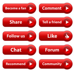 SOCIAL NETWORKING Web Buttons (internet share follow us like go)