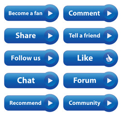 SOCIAL NETWORKING Web Buttons (internet follow us like share go)