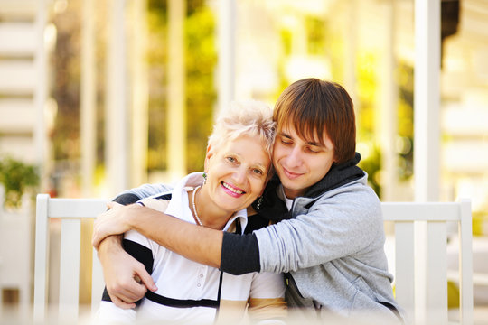 Happy Mother And Son