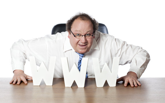 homme d'affaire convaincu de sa strat&eacute;gie web