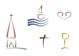 Clipart-Set: Symbole für Religion und Feiertage