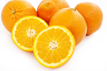Orange studio isolated on white background