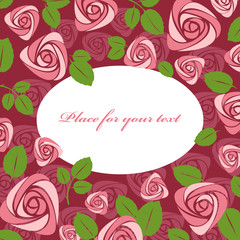 Greeting floral rose card