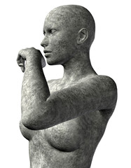Oberkörper einer Frau aus Stein