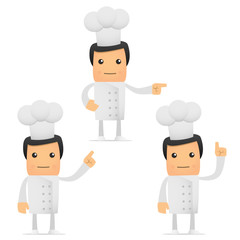 set of funny cartoon chef