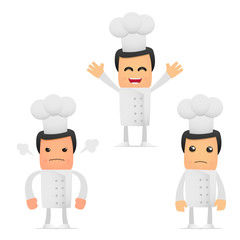 set of funny cartoon chef