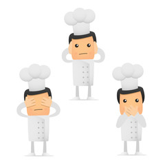 set of funny cartoon chef