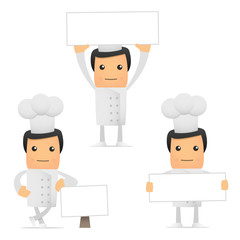 set of funny cartoon chef