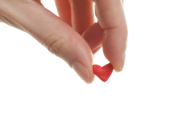 Woman Holding Little Red St. Valentine Heart