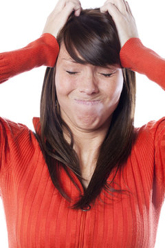 jeune femme crise de nerfs