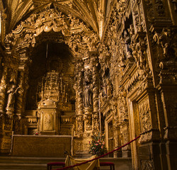 Interior of Santa Clara church, Porto, Portugal © neirfy