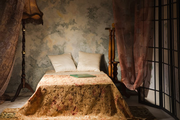 Bedroom interior in the vintage style
