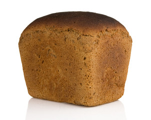 loaf of bread isolated on white