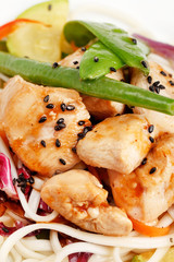 chicken with vegetables and noodles