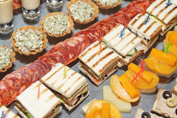 Snacks  on banquet table