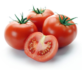 Red tomatoes and half