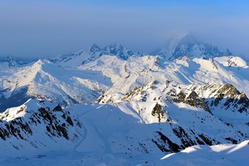 Mont blanc, from the ski area Les Arcs