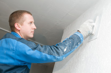 Plasterer at work