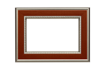 Silver-brown frame isolated on white background
