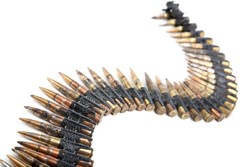 Machine-gun tape with cartridges of times  Second World War