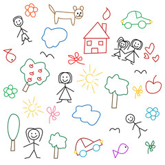 Children's drawing - seamless pattern