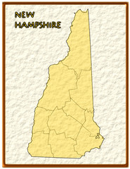 New Hampshire USA state map seal emblem federal america