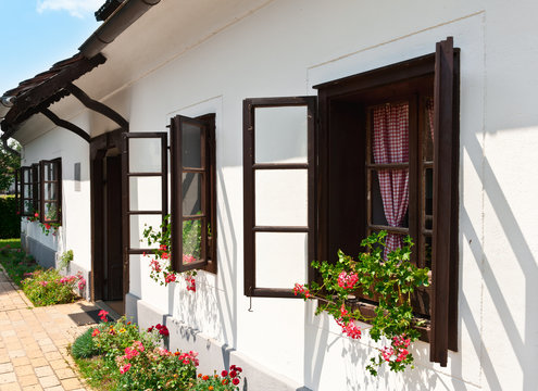 Typical historical village house in Croatian countryside