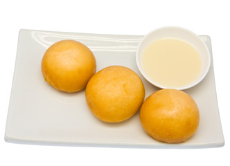 Fried Sweet Cream Bun on dish