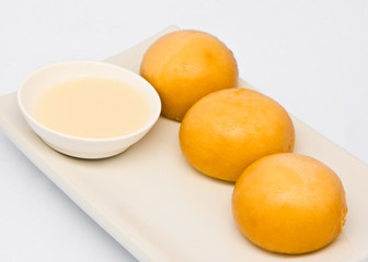 Fried Sweet Cream Bun on dish