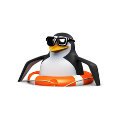 I'm still floating says 3d penguin © Steve Young