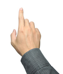 businessman hand touching