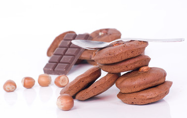 pile de gâteau au chocolat