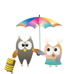 owls and umbrella