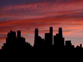 Fototapeta na wymiar Singapore Skyline at sunset with beautiful sky illustration