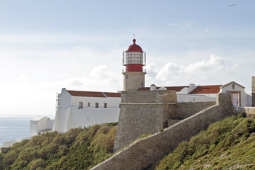 Fototapeta na wymiar Lighthouse at Sagres in Portugal