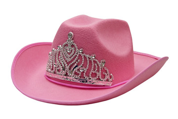 pink cowboy hat isolated on white background