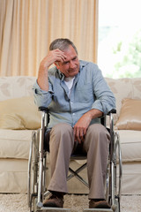 Senior man in his wheelchair