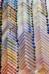 multiple column with various color of folded handkerchief