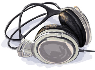 headphones on white background