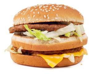 Hamburger isolated on white