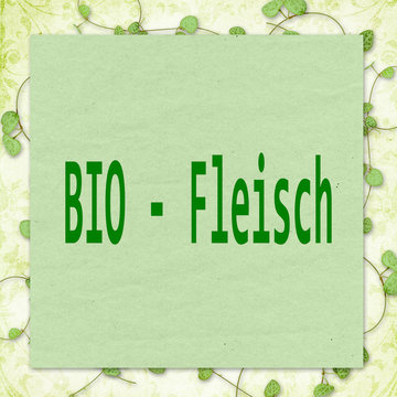 schild, begriff: bio-fleisch