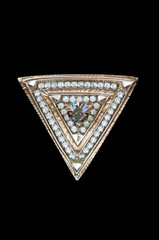 art deco triangle brooch