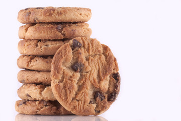 Pile of chocolate chip cookies